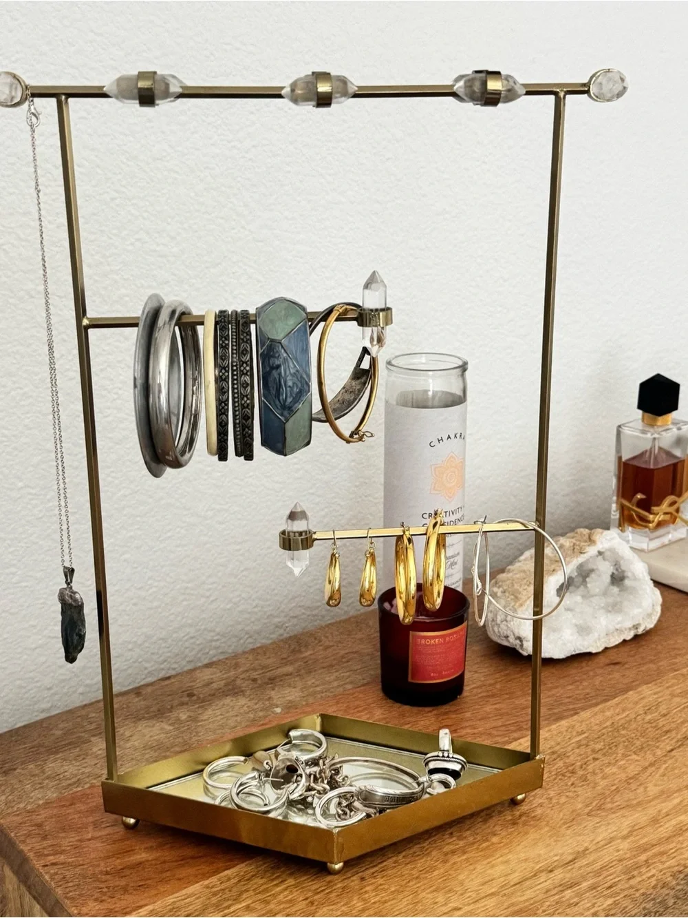 Urban Outfitters Crystal Gold Jewelry Holder